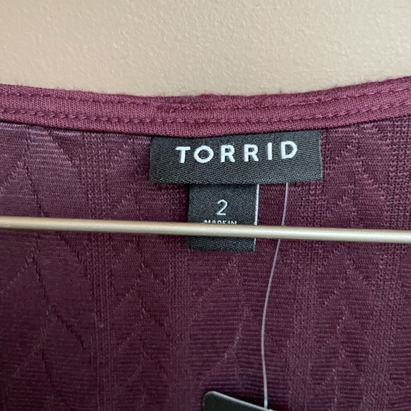 NWT Torrid Cable Knit Fluted Dress Purple size 2X - Picture 4 of 7